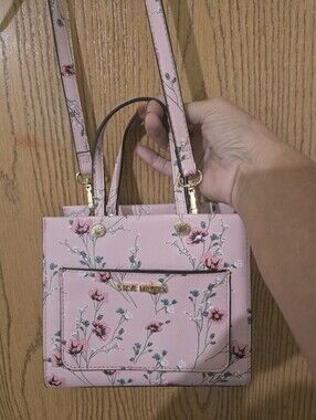 Steve Madden Pink Floral Mini Satchel with Detachable Strap